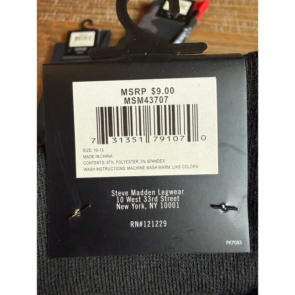 NWT Steve Madden Mens Crew Socks LOT Rose Skateboard Grey Black‎ 6-12.5 Novelty